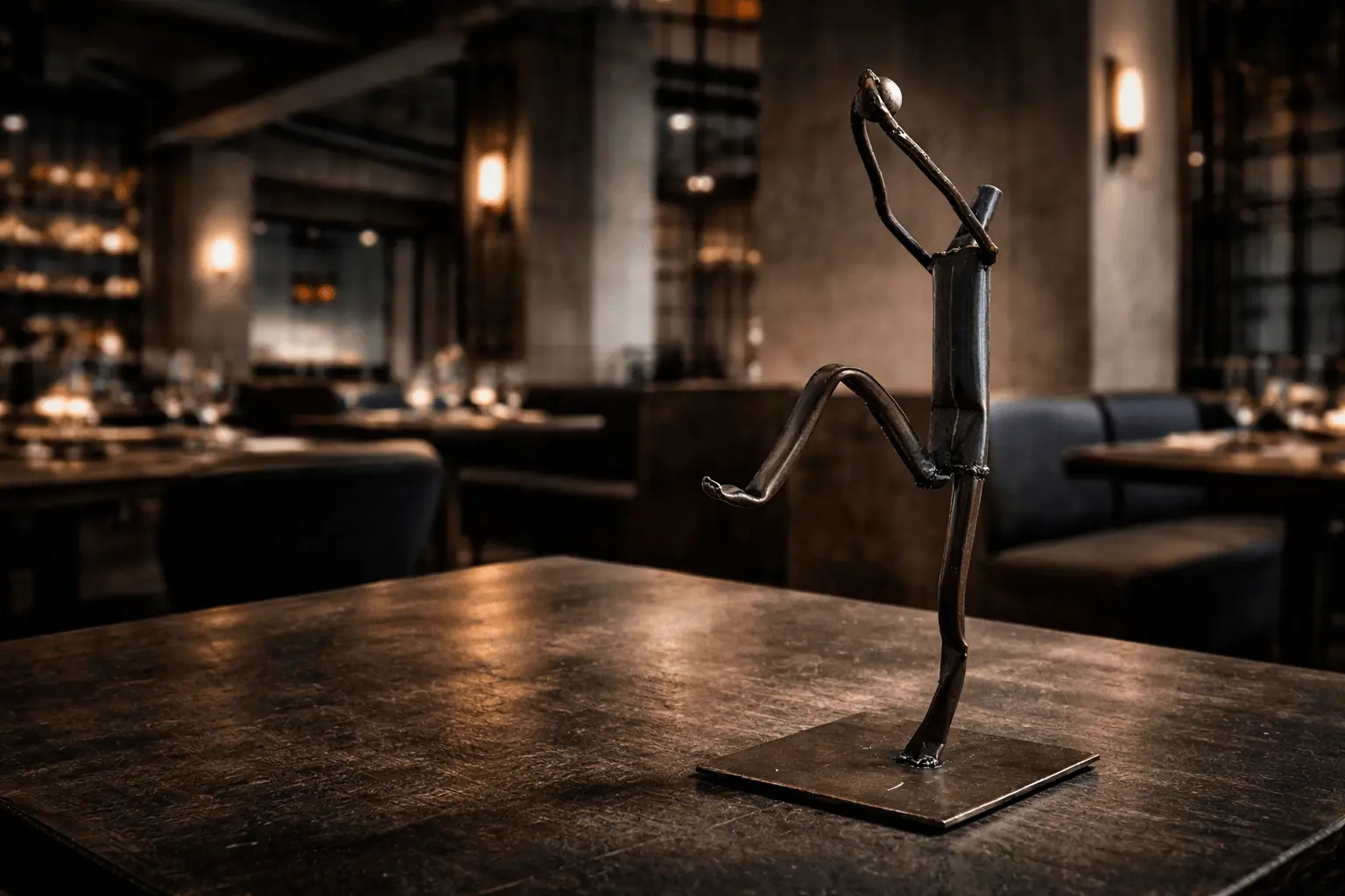 Rise Above – Basketball player metal sculpture jumping with ball